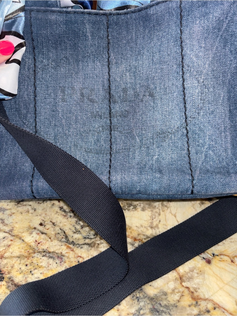 Authentic Prada Canapa Bag in Denim - Picture 3 of 13